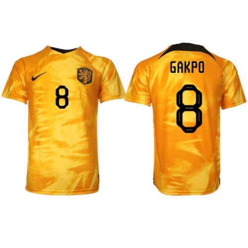 Holland Cody Gakpo #8 Replika Hjemmebanetrøje VM 2022 Kortærmet